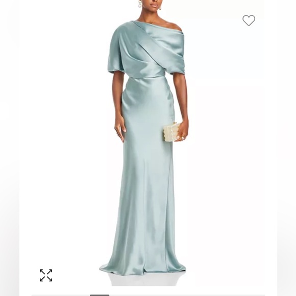 Draped Satin One Shoulder Dress - Picture 3 of 5